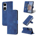 AZNS Skin Feel Calf Texture Horizontal Flip Leather Case with Card Slots & Holder & Wallet – Card Slot, Flip, Leather, For Huawei P50, For Huawei P50 Pro, For Honor V40, For Honor X20 For Huawei P50 Blue
