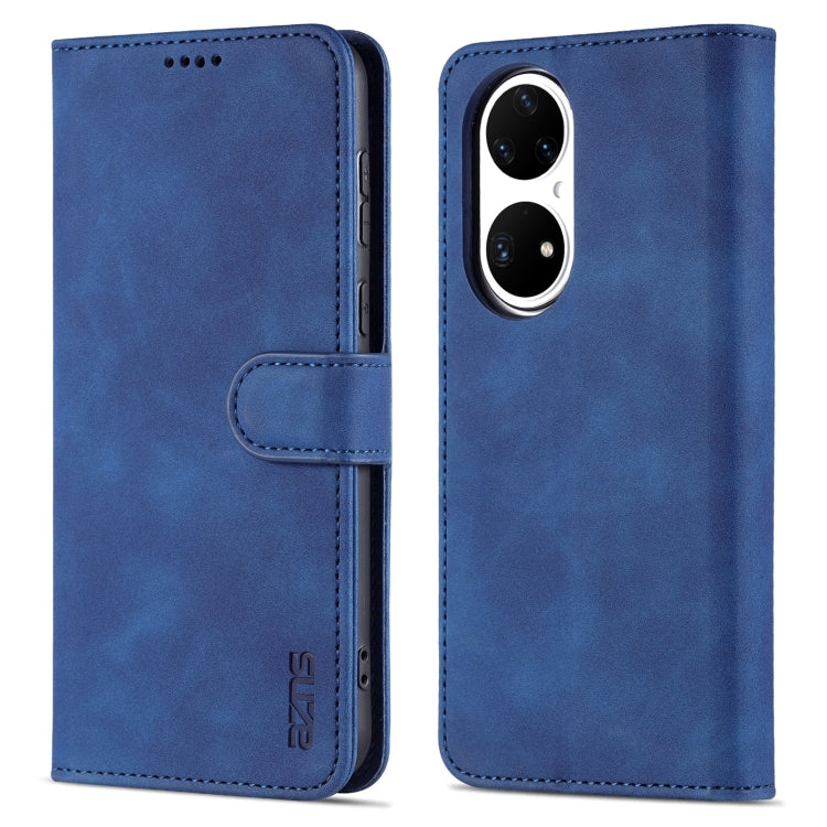 AZNS Skin Feel Calf Texture Horizontal Flip Leather Case with Card Slots & Holder & Wallet – Card Slot, Flip, Leather, For Huawei P50, For Huawei P50 Pro, For Honor V40, For Honor X20