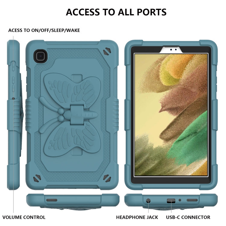 Pure Color PC + Silicone Anti-drop Protective Case with Butterfly Shape Holder & Pen Slot – Durable Build, Easy to Use, For Samsung Galaxy Tab A7 Lite 8.7 SM-T220 / SM-T225