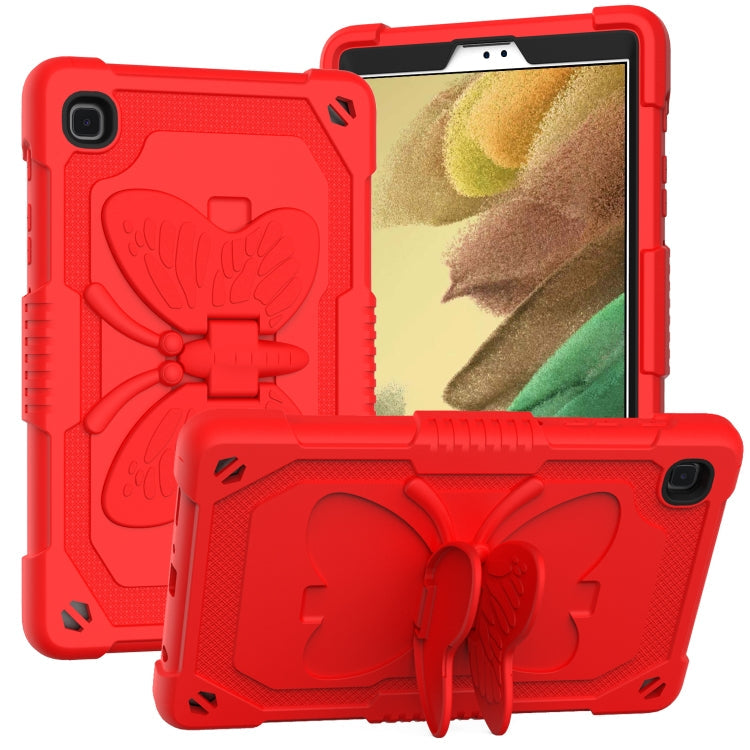 Pure Color PC + Silicone Anti-drop Protective Case with Butterfly Shape Holder & Pen Slot – Durable Build, Easy to Use, For Samsung Galaxy Tab A7 Lite 8.7 SM-T220 / SM-T225 For Samsung Galaxy Tab A7 Lite 8.7 SM-T220 SM-T225 Red