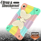 Beige PC + Silicone Anti-drop Protective Case with Butterfly Shape Holder & Pen Slot, For Samsung Galaxy Tab A7 Lite 8.7 SM-T220 / SM-T225