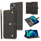 PU + TPU Horizontal Flip Leather Case with Holder & Card Slot & Wallet & Lanyard, For iPhone 13, For iPhone 13 Pro, For iPhone 13 Pro Max For iPhone 13 Black