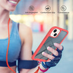 Starry Sky Solid Color Series Shockproof PC + TPU Protective Case with Neck Strap, For iPhone 13 mini, For iPhone 13, For iPhone 13 Pro, For iPhone 13 Pro Max