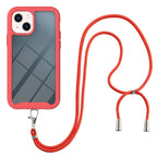 Starry Sky Solid Color Series Shockproof PC + TPU Protective Case with Neck Strap, For iPhone 13 mini, For iPhone 13, For iPhone 13 Pro, For iPhone 13 Pro Max For iPhone 13 mini Red