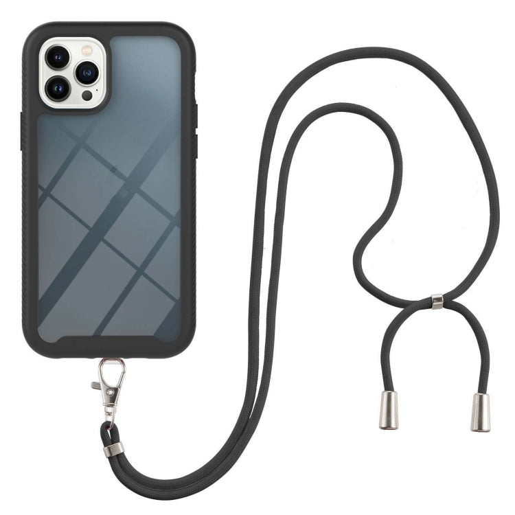 Starry Sky Solid Color Series Shockproof PC + TPU Protective Case with Neck Strap – Shockproof, Lanyard, TPU, For iPhone 13 mini, For iPhone 13, For iPhone 13 Pro, For iPhone 13 Pro Max For iPhone 13 Pro Black