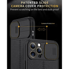 Litchi Texture Sliding Camshield TPU Protective Case, For iPhone 13...