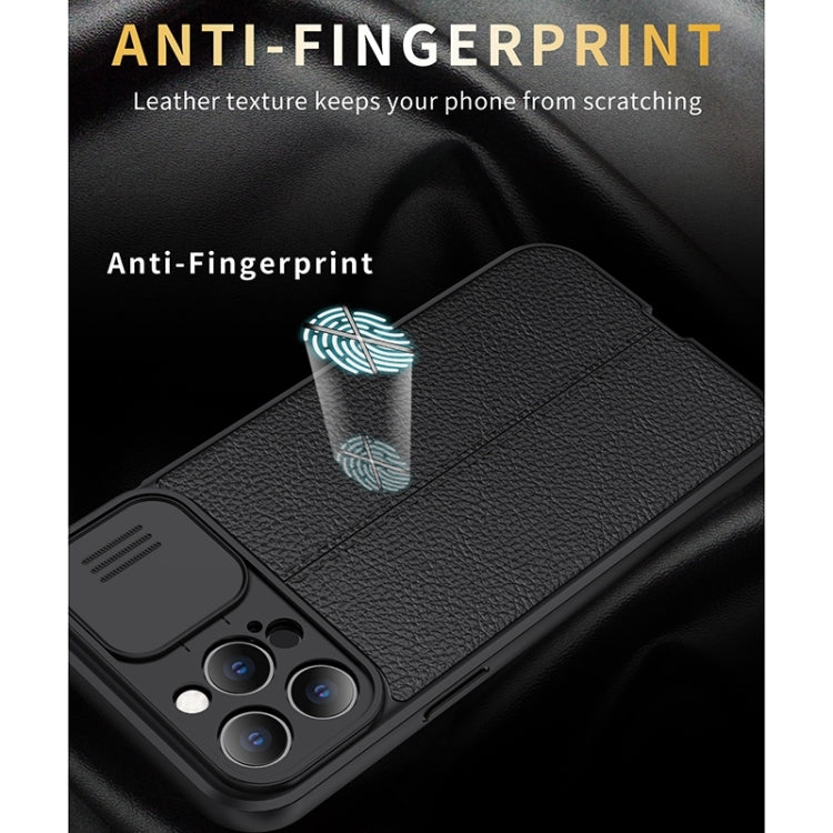 Litchi Texture Sliding Camshield TPU Protective Case, For iPhone 13...
