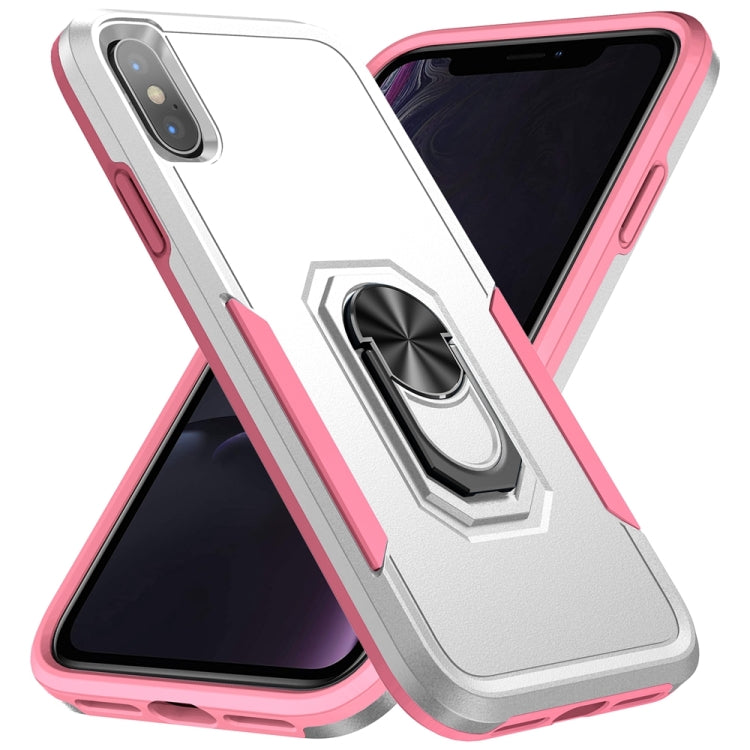 Pioneer Armor Heavy Duty PC + TPU Shockproof Case with Holder, For iPhone XS Max For iPhone XS Max White