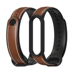 MIJOBS TPU + Leather Replacement Strap Watchband, For Xiaomi Mi Band 5 / 6 For Xiaomi Mi Band 5 6 Brown+Black