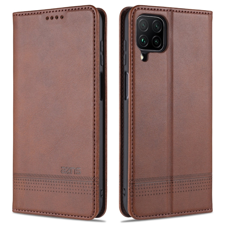 AZNS Magnetic Calf Texture Horizontal Flip Leather Case with Card Slots & Holder & Wallet, For Samsung Galaxy M32 Global For Samsung Galaxy M32 Global Dark Brown