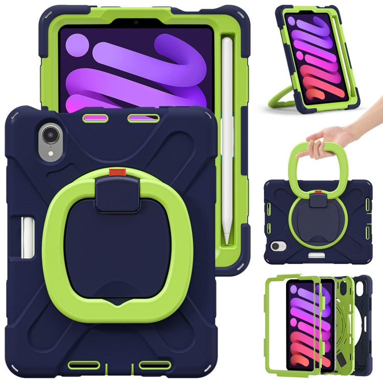 Tablet Case – Silicone (iPad mini 6) #2 For iPad mini 6 Navy Blue + Lime
