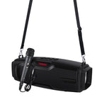 New Rixing NR-6012M Bluetooth 5.0 Portable Outdoor Karaoke Wireless Bluetooth Speaker with Microphone & Shoulder Strap, NR-6012M(Black), NR-6012M(Red), NR-6012M(Blue), NR-6012M(Green) NR-6012M(Black) Black