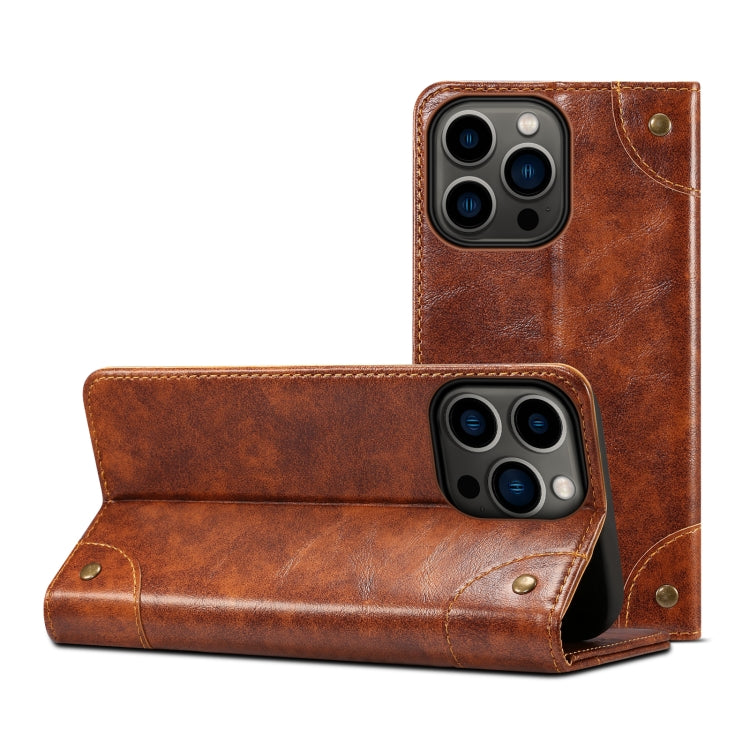 Case – Leather (iPhone 13 mini) #18 For iPhone 13 Pro Max Light Brown