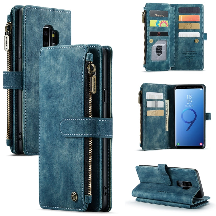 CaseMe-C30 PU + TPU Multifunctional Horizontal Flip Leather Case with Holder & Card Slot & Wallet & Zipper Pocket – Card Slot, Flip, Leather, For Samsung Galaxy A12, For Samsung Galaxy A52 5G / 4G, For Samsung Galaxy Note10+ For Samsung Galaxy S9+ Blue