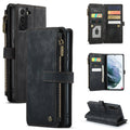 CaseMe-C30 PU + TPU Multifunctional Horizontal Flip Leather Case with Holder & Card Slot & Wallet & Zipper Pocket, For Samsung Galaxy S21+ 5G, For Samsung Galaxy S21 Ultra 5G, For Samsung Galaxy S21 FE For Samsung Galaxy S21+ 5G Black