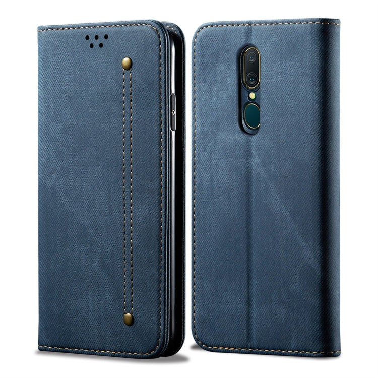 Denim Texture Casual Style Horizontal Flip Leather Case with Holder & Card Slots & Wallet – Card Slot, Flip, Leather, For OPPO A9 / F11, For OPPO Reno 2, For Huawei Mate 30, For Huawei P30 Pro, For Huawei P30, For Huawei P Smart Z / Y9 Prime For OPPO A9 F11 Blue