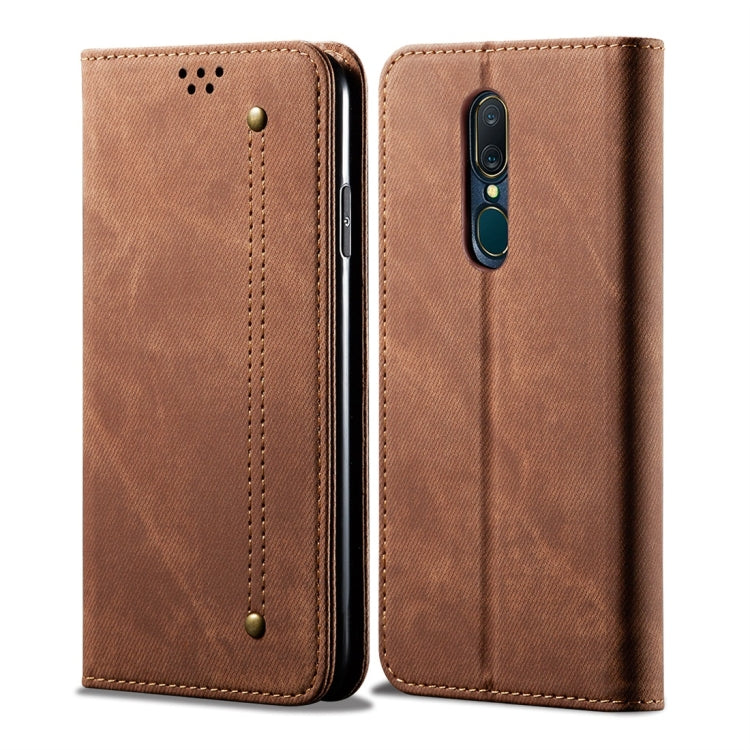 Denim Texture Casual Style Horizontal Flip Leather Case with Holder & Card Slots & Wallet – Card Slot, Flip, Leather, For OPPO A9 / F11, For OPPO Reno 2, For Huawei Mate 30, For Huawei P30 Pro, For Huawei P30, For Huawei P Smart Z / Y9 Prime For OPPO A9 F11 Brown