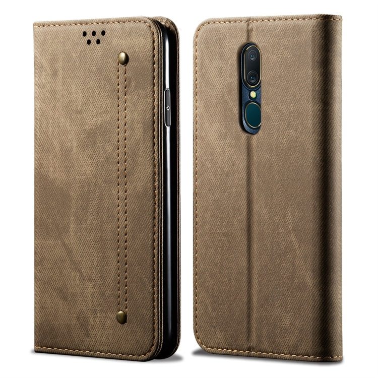 Denim Texture Casual Style Horizontal Flip Leather Case with Holder & Card Slots & Wallet – Card Slot, Flip, Leather, For OPPO A9 / F11, For OPPO Reno 2, For Huawei Mate 30, For Huawei P30 Pro, For Huawei P30, For Huawei P Smart Z / Y9 Prime For OPPO A9 F11 Khaki