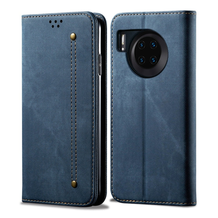Denim Texture Casual Style Horizontal Flip Leather Case with Holder & Card Slots & Wallet – Card Slot, Flip, Leather, For OPPO A9 / F11, For OPPO Reno 2, For Huawei Mate 30, For Huawei P30 Pro, For Huawei P30, For Huawei P Smart Z / Y9 Prime For Huawei Mate 30 Blue