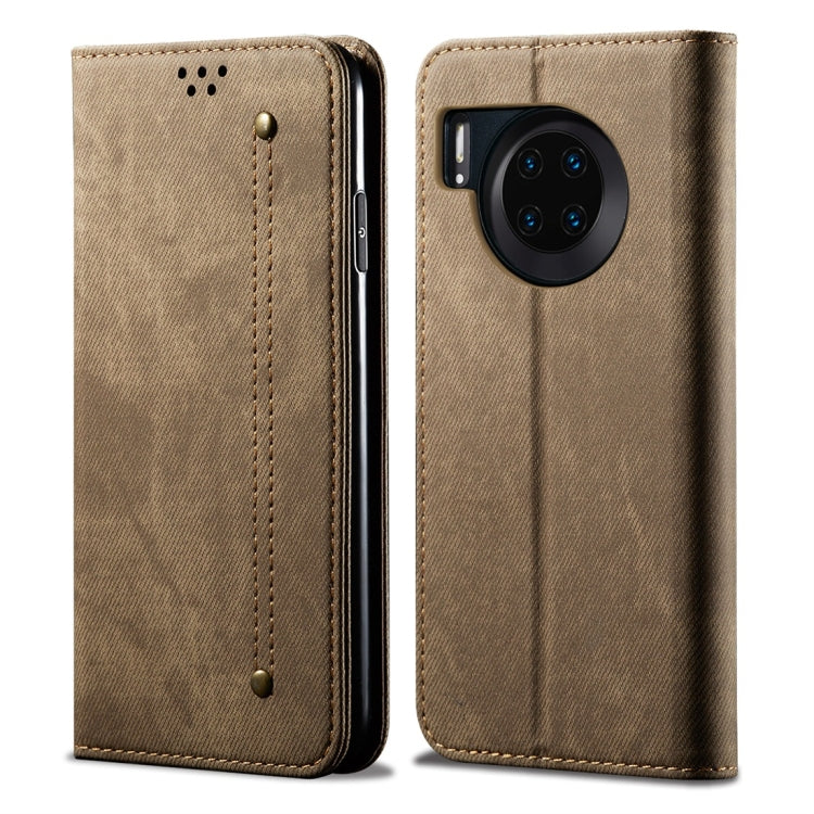 Denim Texture Casual Style Horizontal Flip Leather Case with Holder & Card Slots & Wallet – Card Slot, Flip, Leather, For OPPO A9 / F11, For OPPO Reno 2, For Huawei Mate 30, For Huawei P30 Pro, For Huawei P30, For Huawei P Smart Z / Y9 Prime For Huawei Mate 30 Khaki