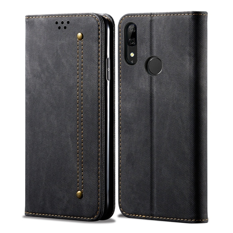 Denim Texture Casual Style Horizontal Flip Leather Case with Holder & Card Slots & Wallet – Card Slot, Flip, Leather, For OPPO A9 / F11, For OPPO Reno 2, For Huawei Mate 30, For Huawei P30 Pro, For Huawei P30, For Huawei P Smart Z / Y9 Prime For Huawei P Smart Z Y9 Prime Black