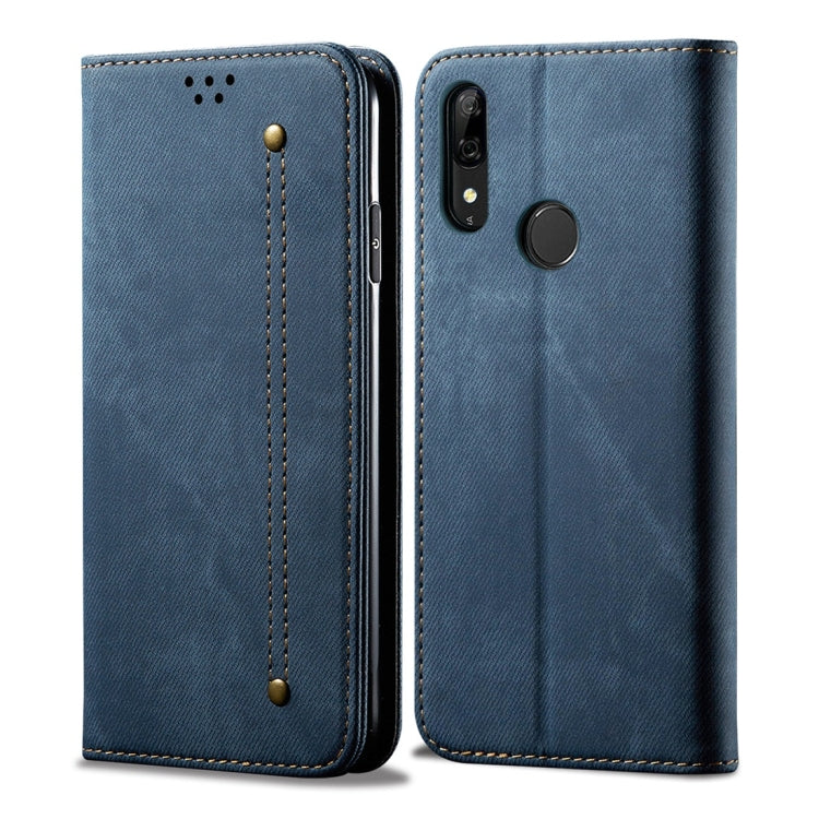 Denim Texture Casual Style Horizontal Flip Leather Case with Holder & Card Slots & Wallet – Card Slot, Flip, Leather, For OPPO A9 / F11, For OPPO Reno 2, For Huawei Mate 30, For Huawei P30 Pro, For Huawei P30, For Huawei P Smart Z / Y9 Prime For Huawei P Smart Z Y9 Prime Blue