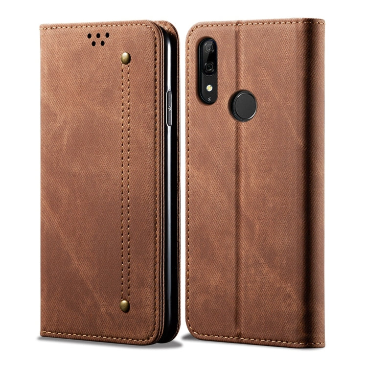 Denim Texture Casual Style Horizontal Flip Leather Case with Holder & Card Slots & Wallet – Card Slot, Flip, Leather, For OPPO A9 / F11, For OPPO Reno 2, For Huawei Mate 30, For Huawei P30 Pro, For Huawei P30, For Huawei P Smart Z / Y9 Prime For Huawei P Smart Z Y9 Prime Brown