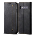 Denim Texture Casual Style Horizontal Flip Leather Case with Holder & Card Slots & Wallet, For Galaxy S10e, For Galaxy S10+, For Xiaomi Redmi Note 8 Pro, For Xiaomi Redmi Note 8, For Xiaomi Mi 9 Pro, For OnePlus 7T For Galaxy S10e Black