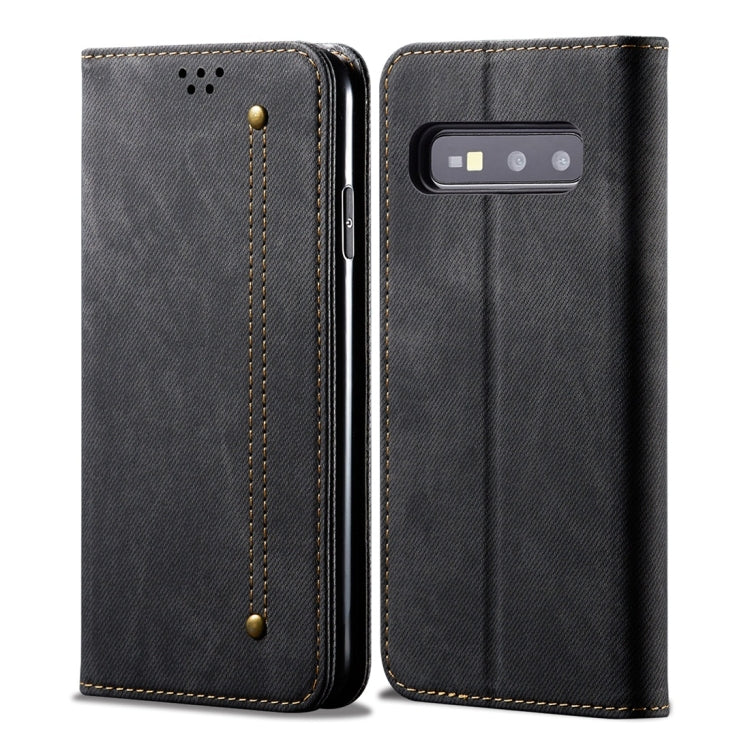 Denim Texture Casual Style Horizontal Flip Leather Case with Holder & Card Slots & Wallet, For Galaxy S10e, For Galaxy S10+, For Xiaomi Redmi Note 8 Pro, For Xiaomi Redmi Note 8, For Xiaomi Mi 9 Pro, For OnePlus 7T For Galaxy S10e Black
