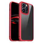 MG Series Carbon Fiber TPU + Clear PC Four-corner Airbag Shockproof Case, For iPhone 13 Pro, For iPhone 13 Pro Max For iPhone 13 Pro Red
