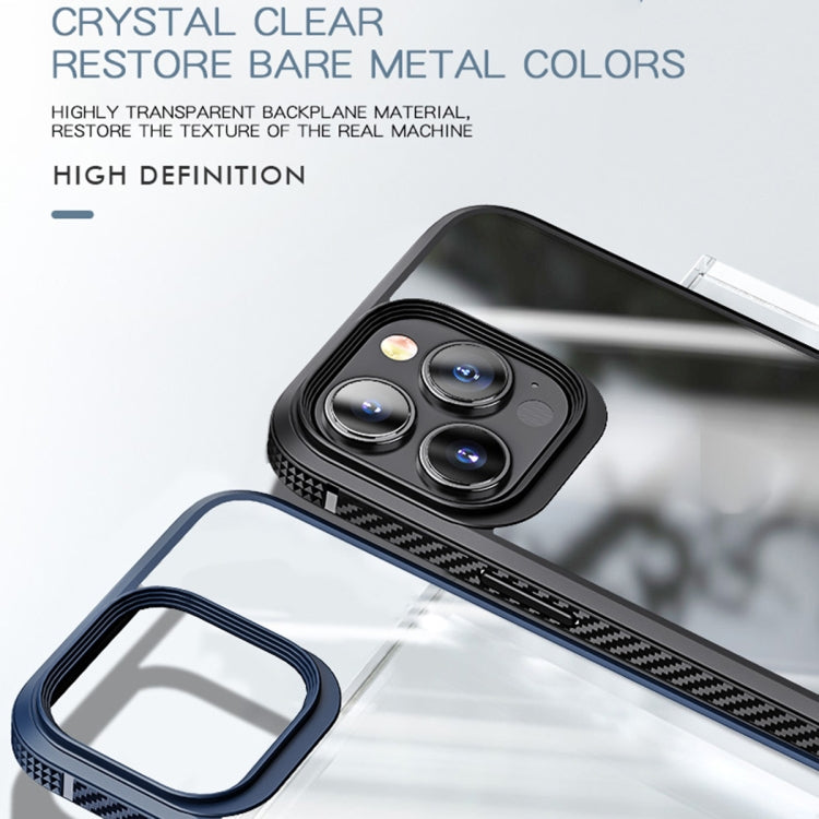 MG Series Carbon Fiber TPU + Clear PC Four-corner Airbag Shockproof Case, For iPhone 13 Pro, For iPhone 13 Pro Max