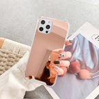 TPU + Acrylic Four Drop Luxury Plating Mirror Phone Case Cover, For iPhone 13 Pro Max For iPhone 13 Pro Max Rose Gold