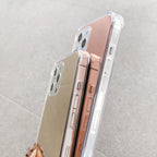 TPU + Acrylic Four Drop Luxury Plating Mirror Phone Case Cover, For iPhone 13 Pro Max