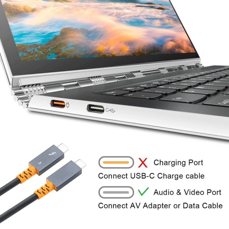 9046 100W USB-C / Type-C Male to USB-C / Type-C Male Two-color Data Cable 4K Audio Video Cable for Thunderbolt 3, 0.3m, 0.6m, 1m, 2m – Aluminum Alloy, Data Transmission, 4K