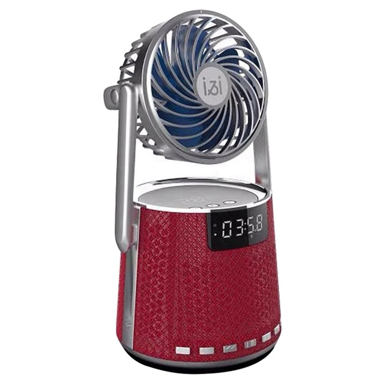 SOAIY K8 Wireless Bluetooth Dual Alarm Clock Speaker with Small Fan – Bluetooth Red