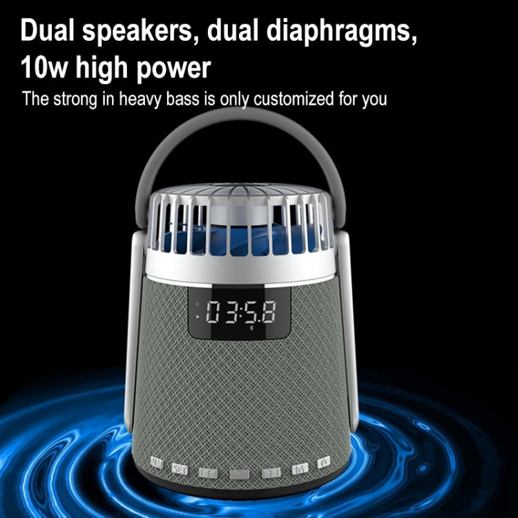 SOAIY K8 Wireless Bluetooth Dual Alarm Clock Speaker with Small Fan – Bluetooth