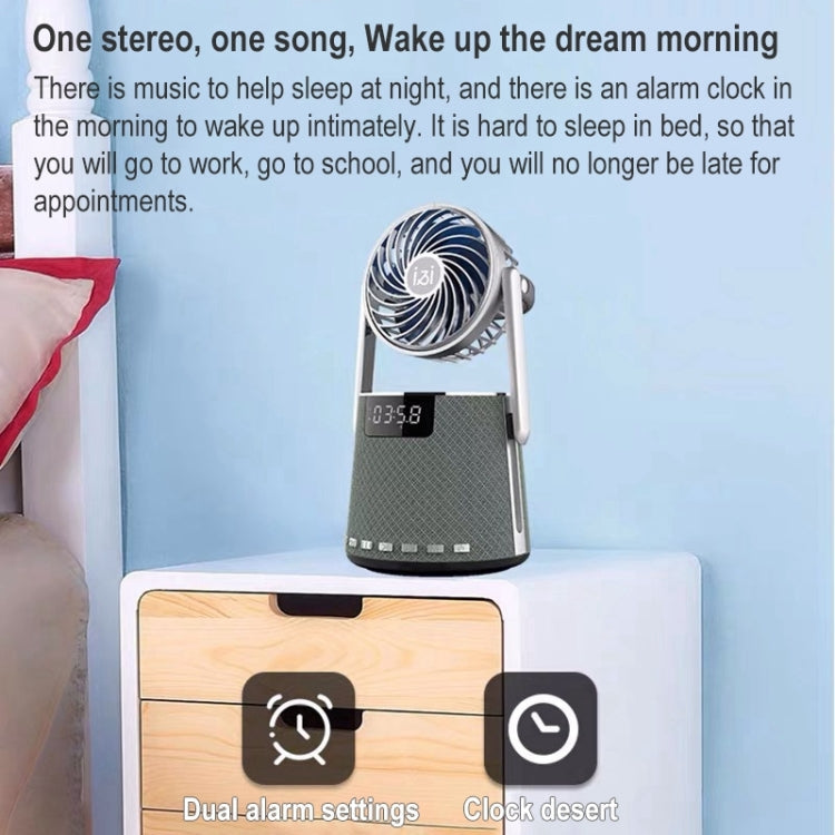 SOAIY K8 Wireless Bluetooth Dual Alarm Clock Speaker with Small Fan – Bluetooth