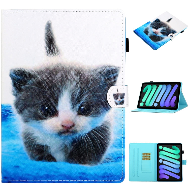 Case – Leather (iPad mini 2024) #5 For iPad mini 2024 mini 6 Blue White Cat