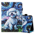 Coloured Drawing Stitching Horizontal Flip Leather Case with Holder & Card Slot & Sleep / Wake-up Function, For iPad mini 2024 / mini 6, For iPad mini 6 For iPad mini 2024 mini 6 Oil Painting Dog