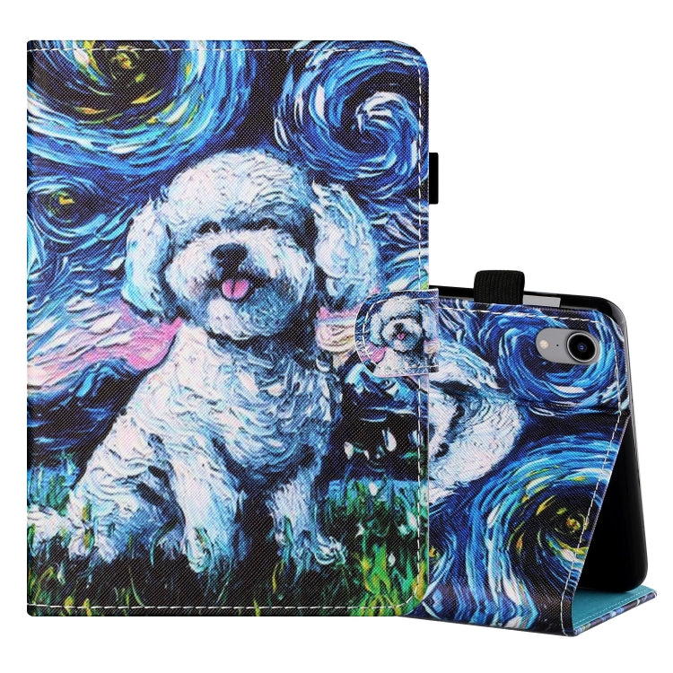 Coloured Drawing Stitching Horizontal Flip Leather Case with Holder & Card Slot & Sleep / Wake-up Function, For iPad mini 2024 / mini 6, For iPad mini 6 For iPad mini 2024 mini 6 Oil Painting Dog
