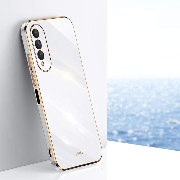 XINLI Straight Edge 6D Electroplate TPU Phone Case – TPU, For Samsung Galaxy S21+ 5G, For Honor X20, For Honor X20 SE, For Xiaomi Mi Mix 4 For Honor X20 SE White