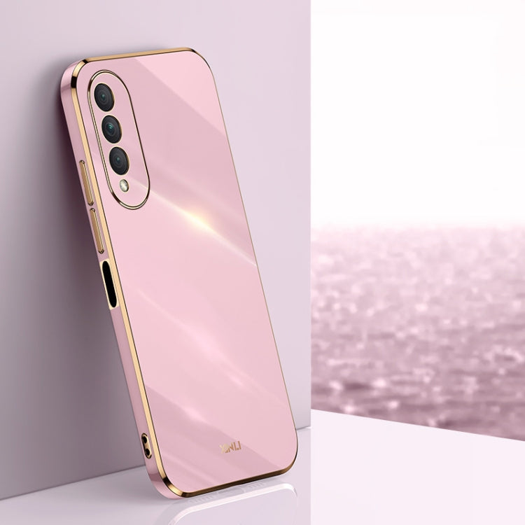 XINLI Straight Edge 6D Electroplate TPU Phone Case – TPU, For Samsung Galaxy S21+ 5G, For Honor X20, For Honor X20 SE, For Xiaomi Mi Mix 4 For Honor X20 SE Cherry Purple