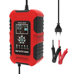 FOXSUR 10A 12V 7-segment Motorcycle / Car Smart Battery Charger, EU Plug, UK Plug, US Plug