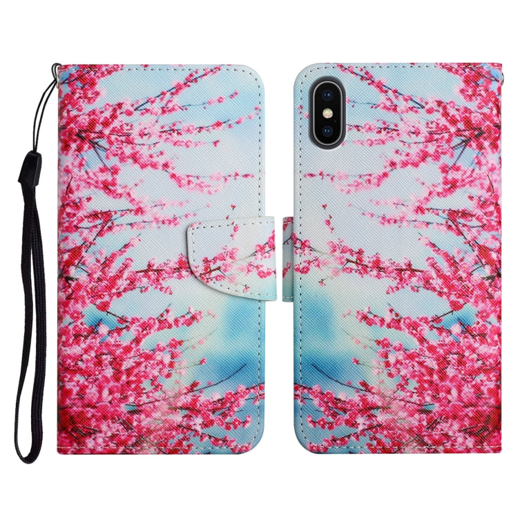 Case – Leather (iPhone XS Max) #5 For iPhone XS Max Red Cherry Blossoms