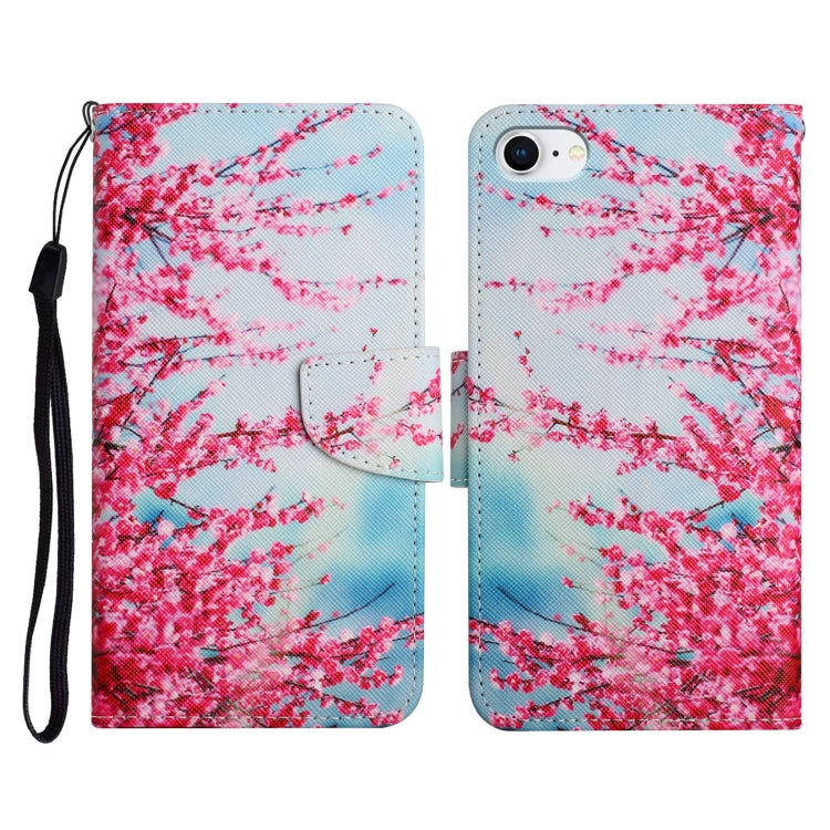 Case – Leather (iPhone SE 2022) #8 For iPhone SE 2022 SE 2020 8 7 Red Cherry Blossoms