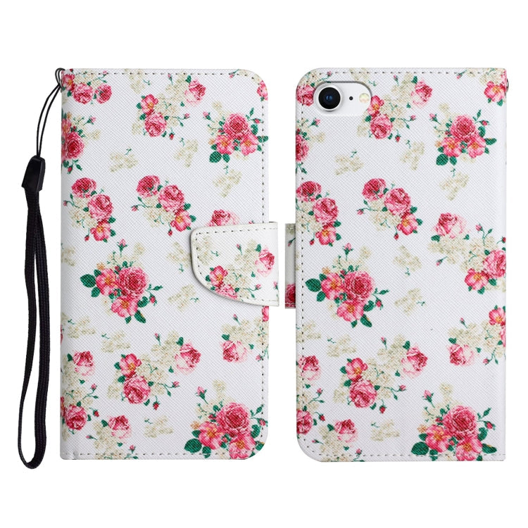 Case – Leather (iPhone SE 2022) #8 For iPhone SE 2022 SE 2020 8 7 Red Peony Flower