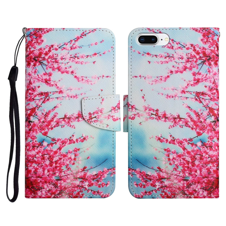 Case – Leather (iPhone 8 Plus) #5 For iPhone 8 Plus & 7 Plus Red Cherry Blossoms