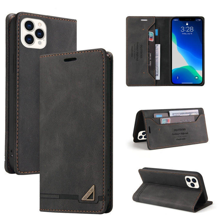 Skin Feel Anti-theft Brush Horizontal Flip Leather Case with Holder & Card Slots & Wallet, For iPhone 13 Pro Max, For iPhone 13 Pro, For iPhone 13, For iPhone 13 mini, For iPhone 12 Pro Max, For iPhone 12 / 12 Pro For iPhone 13 Pro Max Black