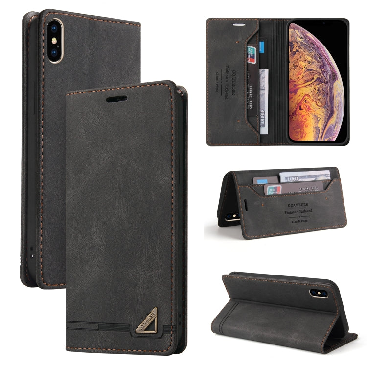 Skin Feel Anti-theft Brush Horizontal Flip Leather Case with Holder & Card Slots & Wallet, For iPhone X / XS, For iPhone SE 2022 / SE 2020 / 8 / 7, For iPhone 8 Plus & 7 Plus For iPhone X XS Black