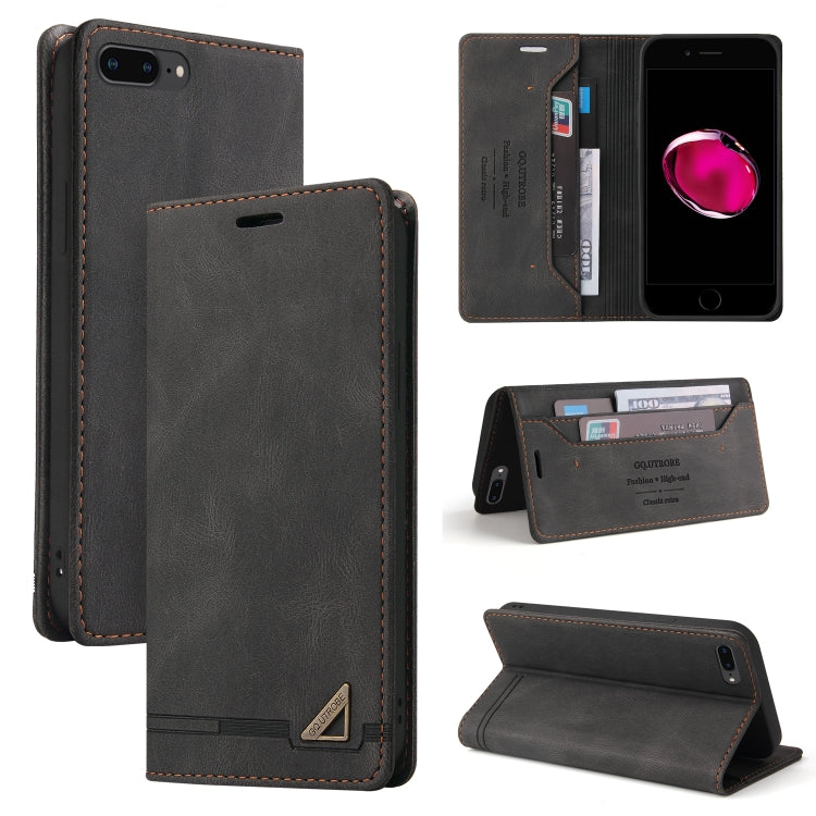 Skin Feel Anti-theft Brush Horizontal Flip Leather Case with Holder & Card Slots & Wallet – Card Slot, Flip, Leather, For iPhone X / XS, For iPhone SE 2022 / SE 2020 / 8 / 7, For iPhone 8 Plus & 7 Plus For iPhone 8 Plus & 7 Plus Black